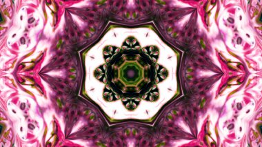 Soyut boya fırça mürekkep patlayabilir formanın düzgün kavramı simetrik desen süs dekoratif Kaleidoscope hareketi geometrik daire ve yıldız şekiller