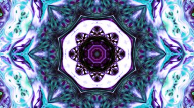 Soyut boya fırça mürekkep patlayabilir formanın düzgün kavramı simetrik desen süs dekoratif Kaleidoscope hareketi geometrik daire ve yıldız şekiller