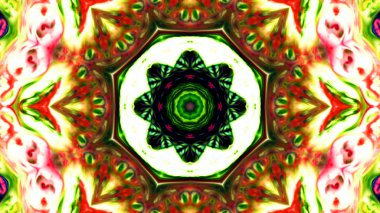 Soyut boya fırça mürekkep patlayabilir formanın düzgün kavramı simetrik desen süs dekoratif Kaleidoscope hareketi geometrik daire ve yıldız şekiller