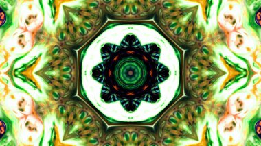 Soyut boya fırça mürekkep patlayabilir formanın düzgün kavramı simetrik desen süs dekoratif Kaleidoscope hareketi geometrik daire ve yıldız şekiller