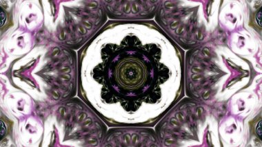 Soyut boya fırça mürekkep patlayabilir formanın düzgün kavramı simetrik desen süs dekoratif Kaleidoscope hareketi geometrik daire ve yıldız şekiller