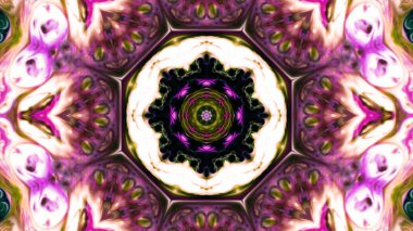 Soyut boya fırça mürekkep patlayabilir formanın düzgün kavramı simetrik desen süs dekoratif Kaleidoscope hareketi geometrik daire ve yıldız şekiller