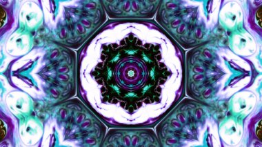 Soyut boya fırça mürekkep patlayabilir formanın düzgün kavramı simetrik desen süs dekoratif Kaleidoscope hareketi geometrik daire ve yıldız şekiller