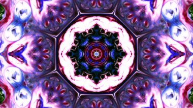 Soyut boya fırça mürekkep patlayabilir formanın düzgün kavramı simetrik desen süs dekoratif Kaleidoscope hareketi geometrik daire ve yıldız şekiller