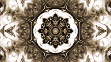 Soyut boya fırça mürekkep patlayabilir formanın düzgün kavramı simetrik desen süs dekoratif Kaleidoscope hareketi geometrik daire ve yıldız şekiller