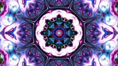 Soyut boya fırça mürekkep patlayabilir formanın düzgün kavramı simetrik desen süs dekoratif Kaleidoscope hareketi geometrik daire ve yıldız şekiller