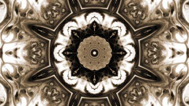 Soyut boya fırça mürekkep patlayabilir formanın düzgün kavramı simetrik desen süs dekoratif Kaleidoscope hareketi geometrik daire ve yıldız şekiller