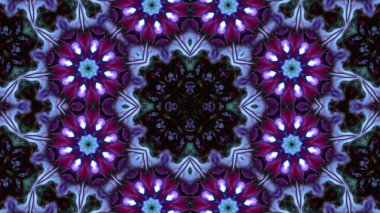 Soyut boya fırça mürekkep patlayabilir formanın düzgün kavramı simetrik desen süs dekoratif Kaleidoscope hareketi geometrik daire ve yıldız şekiller