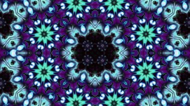 Soyut boya fırça mürekkep patlayabilir formanın düzgün kavramı simetrik desen süs dekoratif Kaleidoscope hareketi geometrik daire ve yıldız şekiller