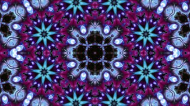 Soyut boya fırça mürekkep patlayabilir formanın düzgün kavramı simetrik desen süs dekoratif Kaleidoscope hareketi geometrik daire ve yıldız şekiller