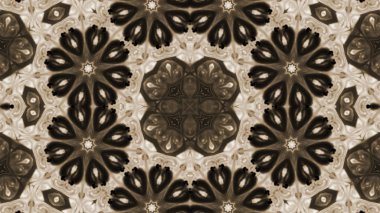 Soyut boya fırça mürekkep patlayabilir formanın düzgün kavramı simetrik desen süs dekoratif Kaleidoscope hareketi geometrik daire ve yıldız şekiller