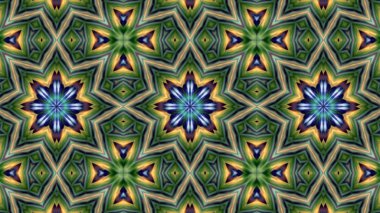 Soyut boya fırça mürekkep patlayabilir formanın düzgün kavramı simetrik desen süs dekoratif Kaleidoscope hareketi geometrik daire ve yıldız şekiller