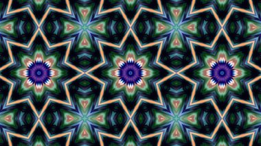 Soyut boya fırça mürekkep patlayabilir formanın düzgün kavramı simetrik desen süs dekoratif Kaleidoscope hareketi geometrik daire ve yıldız şekiller