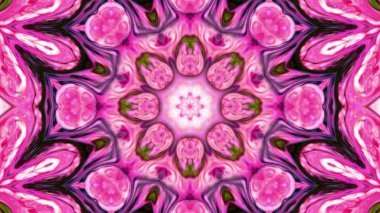 Soyut boya fırça mürekkep patlayabilir formanın düzgün kavramı simetrik desen süs dekoratif Kaleidoscope hareketi geometrik daire ve yıldız şekiller