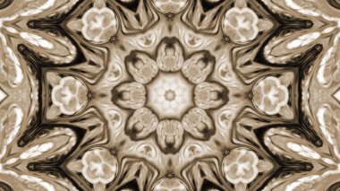 Soyut boya fırça mürekkep patlayabilir formanın düzgün kavramı simetrik desen süs dekoratif Kaleidoscope hareketi geometrik daire ve yıldız şekiller