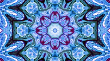 Soyut boya fırça mürekkep patlayabilir formanın düzgün kavramı simetrik desen süs dekoratif Kaleidoscope hareketi geometrik daire ve yıldız şekiller