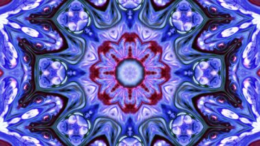 Soyut boya fırça mürekkep patlayabilir formanın düzgün kavramı simetrik desen süs dekoratif Kaleidoscope hareketi geometrik daire ve yıldız şekiller