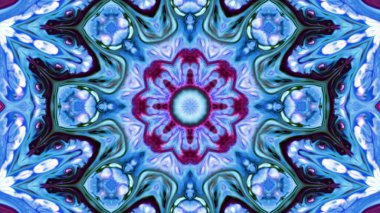 Soyut boya fırça mürekkep patlayabilir formanın düzgün kavramı simetrik desen süs dekoratif Kaleidoscope hareketi geometrik daire ve yıldız şekiller