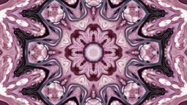 Soyut boya fırça mürekkep patlayabilir formanın düzgün kavramı simetrik desen süs dekoratif Kaleidoscope hareketi geometrik daire ve yıldız şekiller