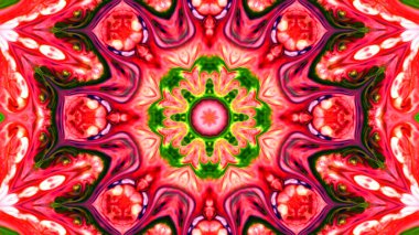 Soyut boya fırça mürekkep patlayabilir formanın düzgün kavramı simetrik desen süs dekoratif Kaleidoscope hareketi geometrik daire ve yıldız şekiller