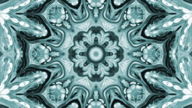 Soyut boya fırça mürekkep patlayabilir formanın düzgün kavramı simetrik desen süs dekoratif Kaleidoscope hareketi geometrik daire ve yıldız şekiller