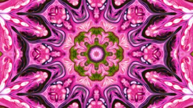 Soyut boya fırça mürekkep patlayabilir formanın düzgün kavramı simetrik desen süs dekoratif Kaleidoscope hareketi geometrik daire ve yıldız şekiller