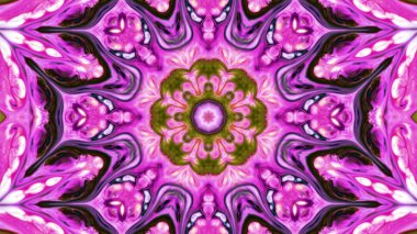 Soyut boya fırça mürekkep patlayabilir formanın düzgün kavramı simetrik desen süs dekoratif Kaleidoscope hareketi geometrik daire ve yıldız şekiller