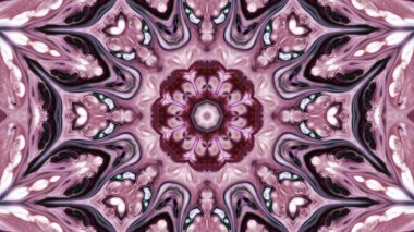 Soyut boya fırça mürekkep patlayabilir formanın düzgün kavramı simetrik desen süs dekoratif Kaleidoscope hareketi geometrik daire ve yıldız şekiller