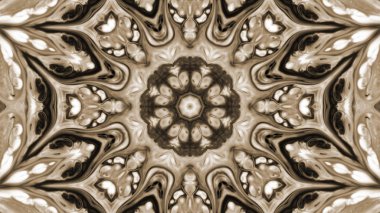 Soyut boya fırça mürekkep patlayabilir formanın düzgün kavramı simetrik desen süs dekoratif Kaleidoscope hareketi geometrik daire ve yıldız şekiller