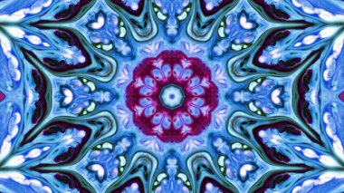 Soyut boya fırça mürekkep patlayabilir formanın düzgün kavramı simetrik desen süs dekoratif Kaleidoscope hareketi geometrik daire ve yıldız şekiller