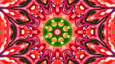 Soyut boya fırça mürekkep patlayabilir formanın düzgün kavramı simetrik desen süs dekoratif Kaleidoscope hareketi geometrik daire ve yıldız şekiller