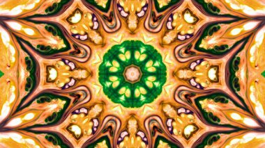 Soyut boya fırça mürekkep patlayabilir formanın düzgün kavramı simetrik desen süs dekoratif Kaleidoscope hareketi geometrik daire ve yıldız şekiller