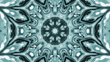 Soyut boya fırça mürekkep patlayabilir formanın düzgün kavramı simetrik desen süs dekoratif Kaleidoscope hareketi geometrik daire ve yıldız şekiller