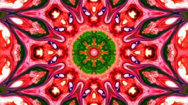 Soyut boya fırça mürekkep patlayabilir formanın düzgün kavramı simetrik desen süs dekoratif Kaleidoscope hareketi geometrik daire ve yıldız şekiller