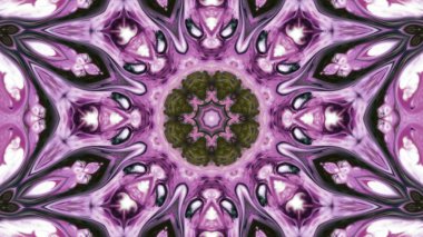 Soyut boya fırça mürekkep patlayabilir formanın düzgün kavramı simetrik desen süs dekoratif Kaleidoscope hareketi geometrik daire ve yıldız şekiller