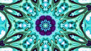 Soyut boya fırça mürekkep patlayabilir formanın düzgün kavramı simetrik desen süs dekoratif Kaleidoscope hareketi geometrik daire ve yıldız şekiller