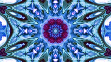 Soyut boya fırça mürekkep patlayabilir formanın düzgün kavramı simetrik desen süs dekoratif Kaleidoscope hareketi geometrik daire ve yıldız şekiller