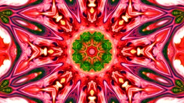 Soyut boya fırça mürekkep patlayabilir formanın düzgün kavramı simetrik desen süs dekoratif Kaleidoscope hareketi geometrik daire ve yıldız şekiller