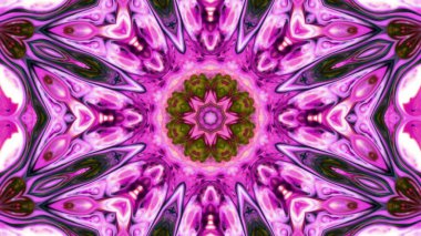 Soyut boya fırça mürekkep patlayabilir formanın düzgün kavramı simetrik desen süs dekoratif Kaleidoscope hareketi geometrik daire ve yıldız şekiller