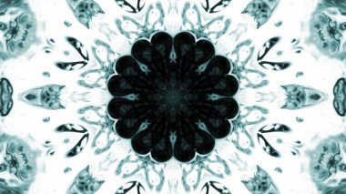 Soyut boya fırça mürekkep patlayabilir formanın düzgün kavramı simetrik desen süs dekoratif Kaleidoscope hareketi geometrik daire ve yıldız şekiller