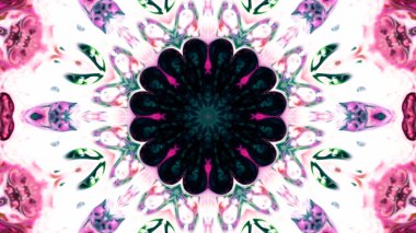 Soyut boya fırça mürekkep patlayabilir formanın düzgün kavramı simetrik desen süs dekoratif Kaleidoscope hareketi geometrik daire ve yıldız şekiller