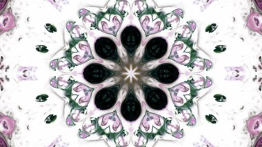 Soyut boya fırça mürekkep patlayabilir formanın düzgün kavramı simetrik desen süs dekoratif Kaleidoscope hareketi geometrik daire ve yıldız şekiller