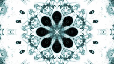 Soyut boya fırça mürekkep patlayabilir formanın düzgün kavramı simetrik desen süs dekoratif Kaleidoscope hareketi geometrik daire ve yıldız şekiller