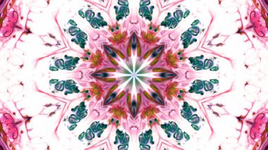 Soyut boya fırça mürekkep patlayabilir formanın düzgün kavramı simetrik desen süs dekoratif Kaleidoscope hareketi geometrik daire ve yıldız şekiller