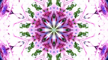 Soyut boya fırça mürekkep patlayabilir formanın düzgün kavramı simetrik desen süs dekoratif Kaleidoscope hareketi geometrik daire ve yıldız şekiller