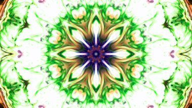 Soyut boya fırça mürekkep patlayabilir formanın düzgün kavramı simetrik desen süs dekoratif Kaleidoscope hareketi geometrik daire ve yıldız şekiller