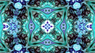 Soyut boya fırça mürekkep patlayabilir formanın düzgün kavramı simetrik desen süs dekoratif Kaleidoscope hareketi geometrik daire ve yıldız şekiller