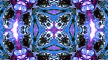 Soyut boya fırça mürekkep patlayabilir formanın düzgün kavramı simetrik desen süs dekoratif Kaleidoscope hareketi geometrik daire ve yıldız şekiller