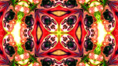 Soyut boya fırça mürekkep patlayabilir formanın düzgün kavramı simetrik desen süs dekoratif Kaleidoscope hareketi geometrik daire ve yıldız şekiller