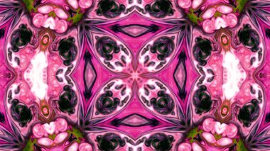 Soyut boya fırça mürekkep patlayabilir formanın düzgün kavramı simetrik desen süs dekoratif Kaleidoscope hareketi geometrik daire ve yıldız şekiller